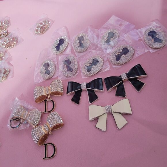 Large Lot Art Deco Enamel Rhinestone Metal Bling Cabochon Pin Brooches Designer - Picture 5 of 16